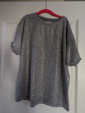 Tucker + Tate Silver Glitter Short Sleeve Tee